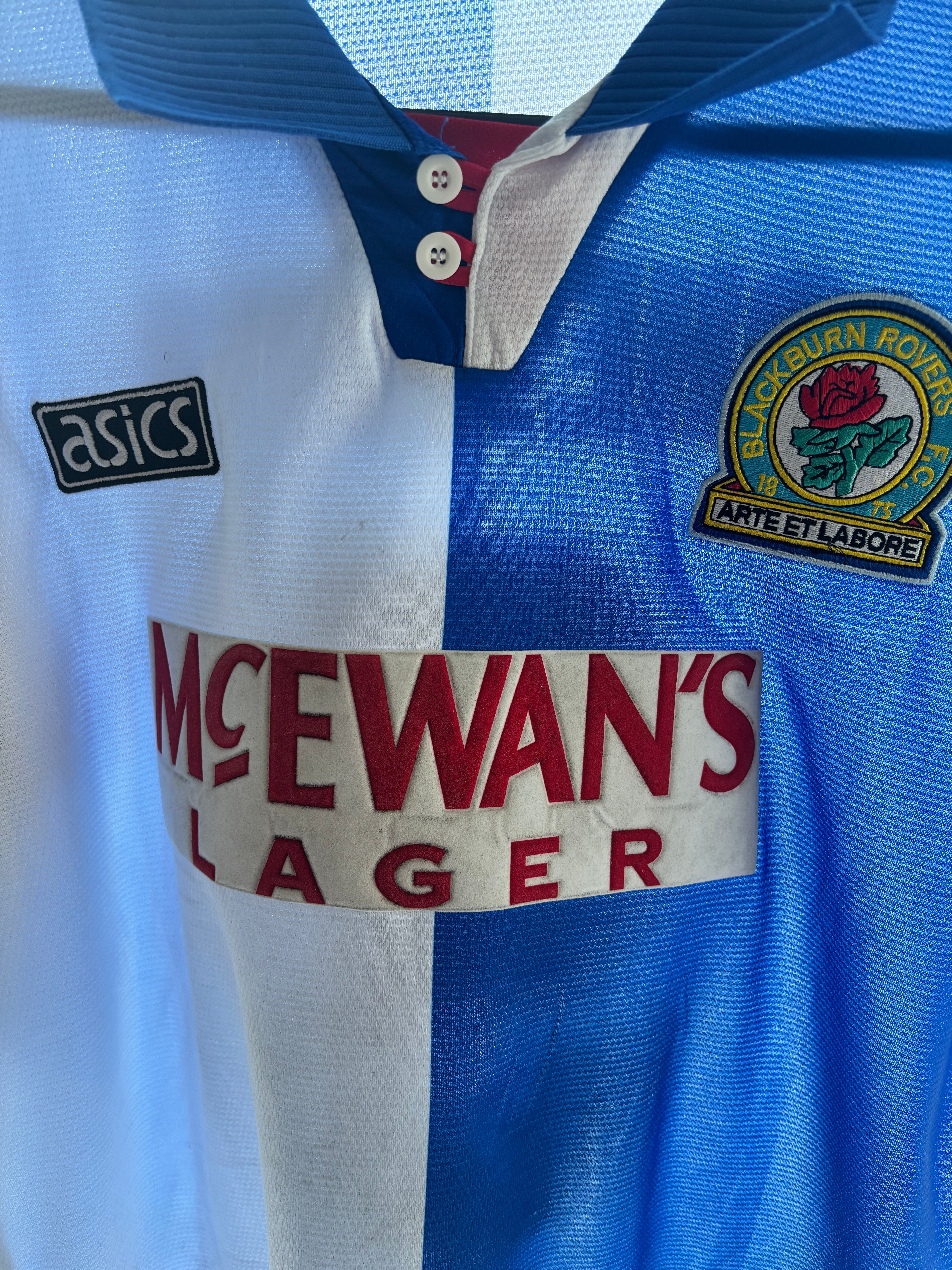 Blackburn Rovers 1994/95 Home Shirt. Shearer 9. Size Large.
