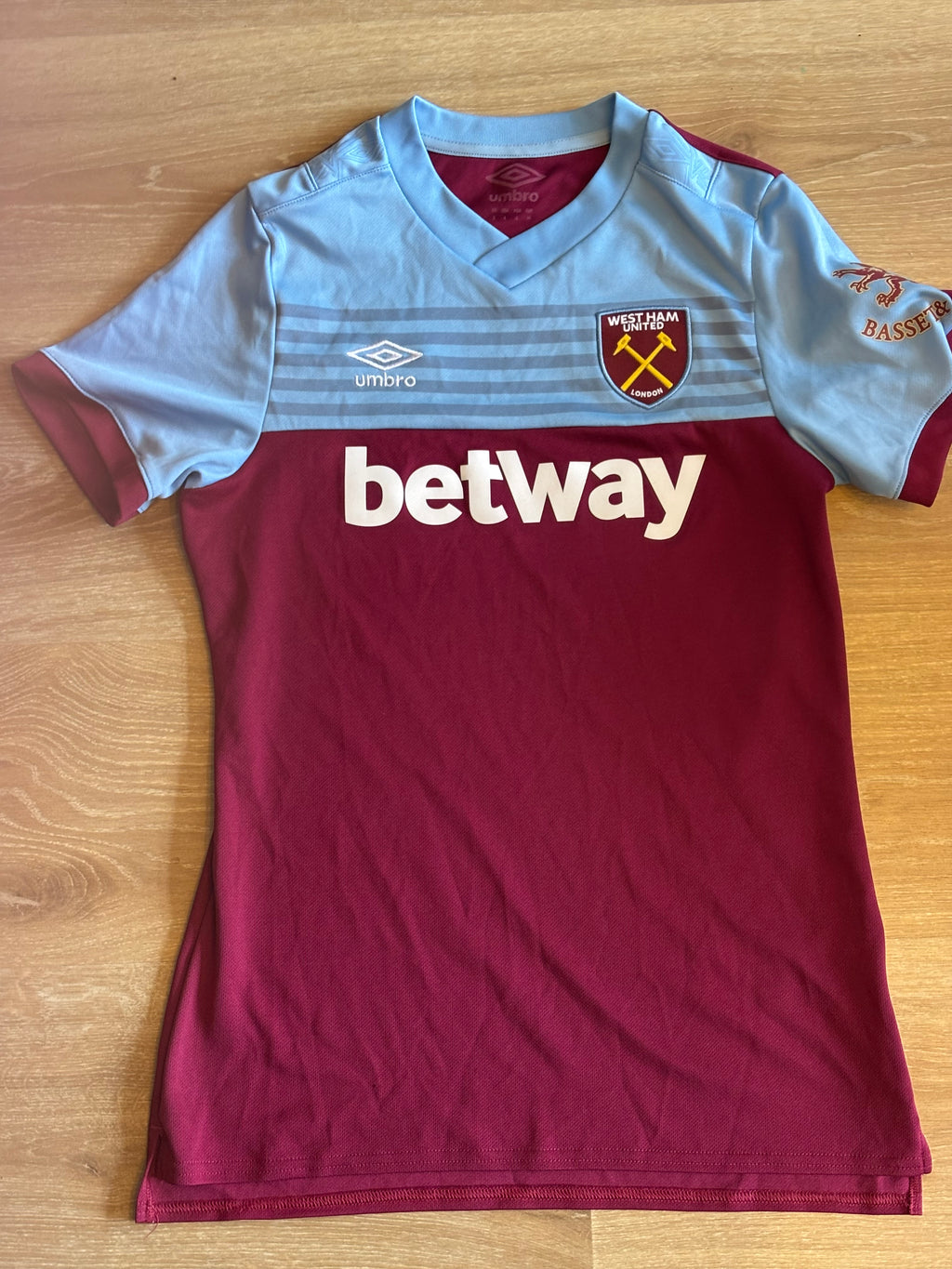 West Ham United Home Shirt. Ladies Size 8.
