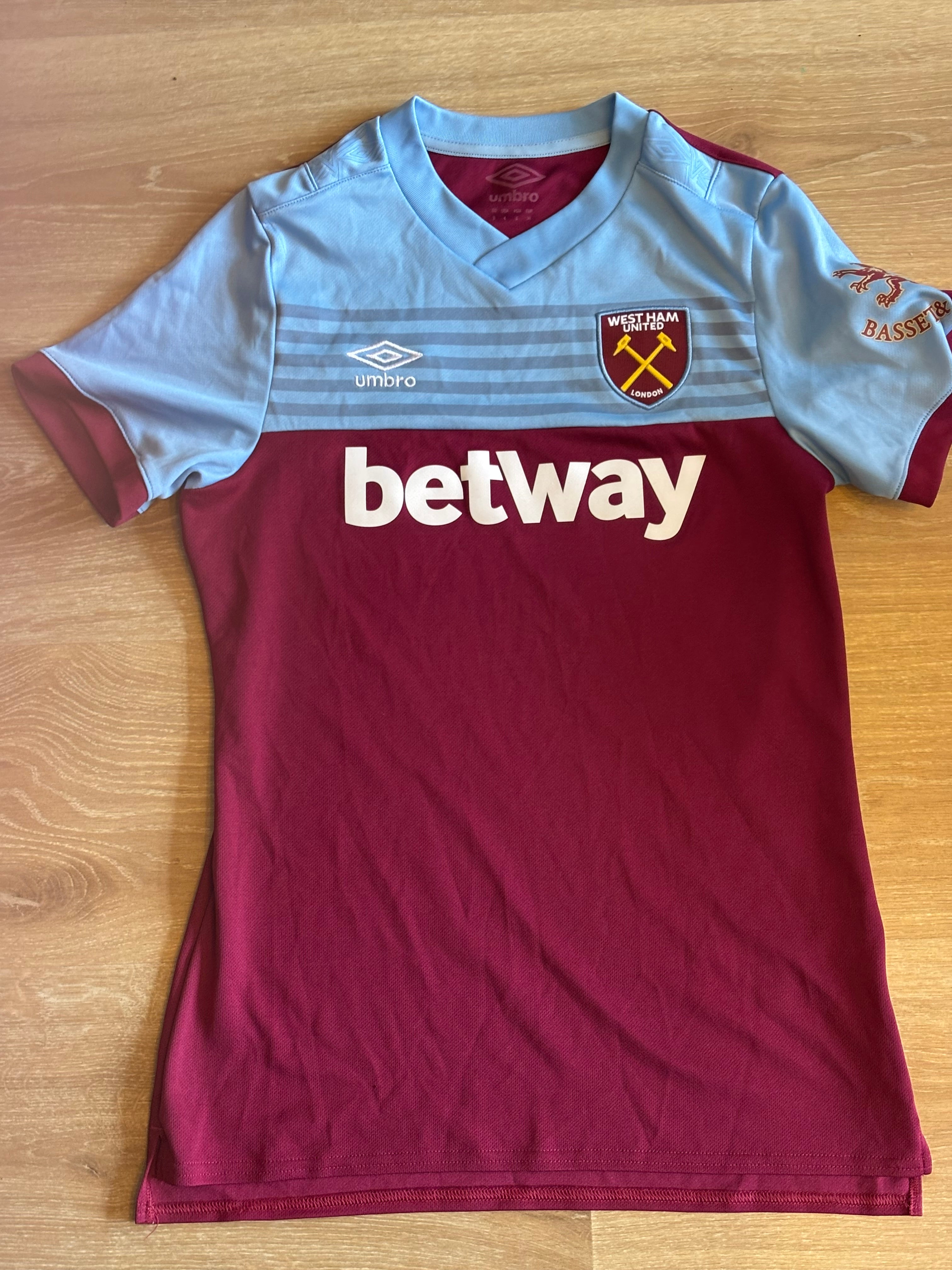 West Ham United Home Shirt. Ladies Size 8.