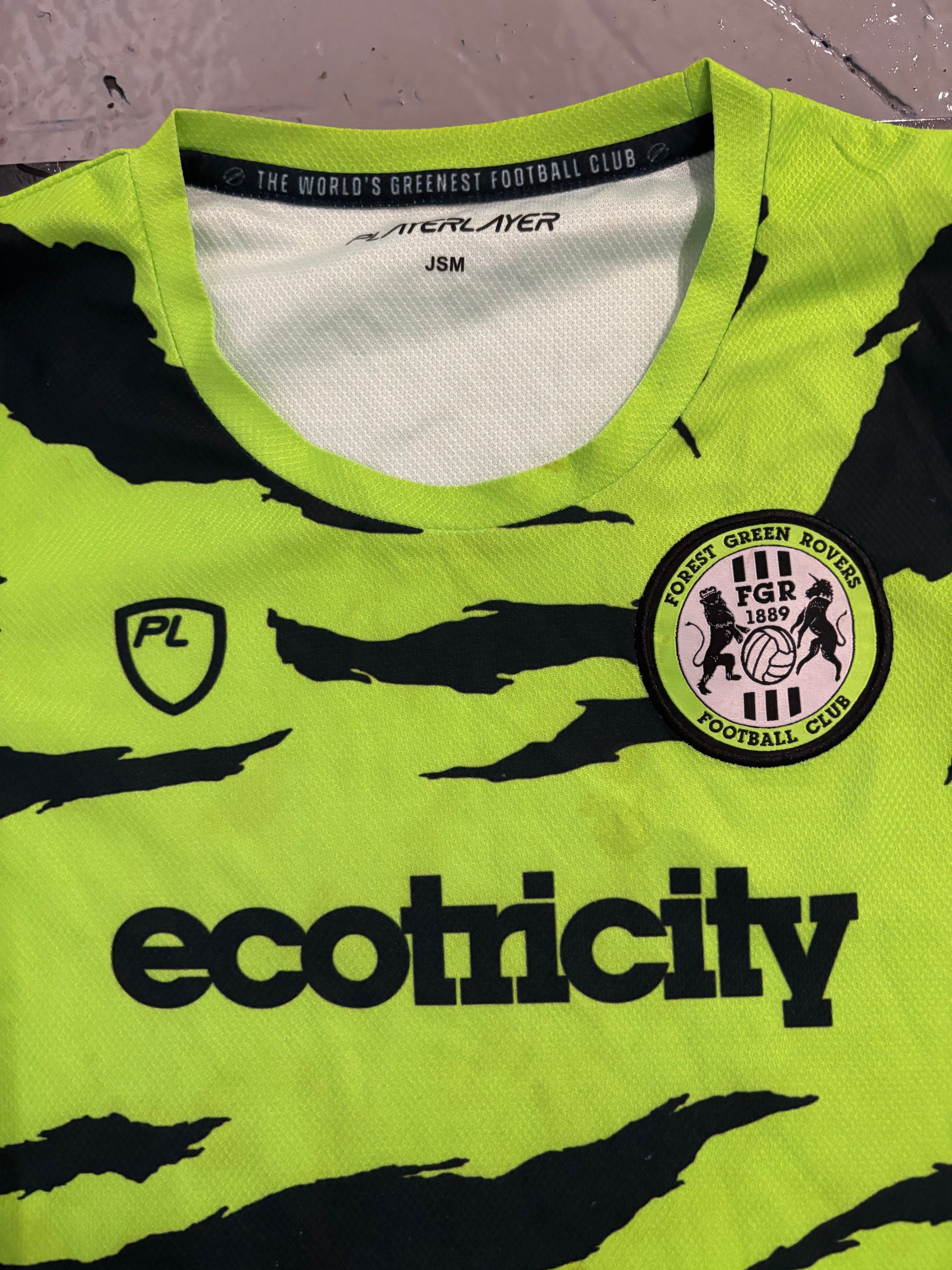 Forest Green Rovers Kids Away Shirt. Size Junior Small.
