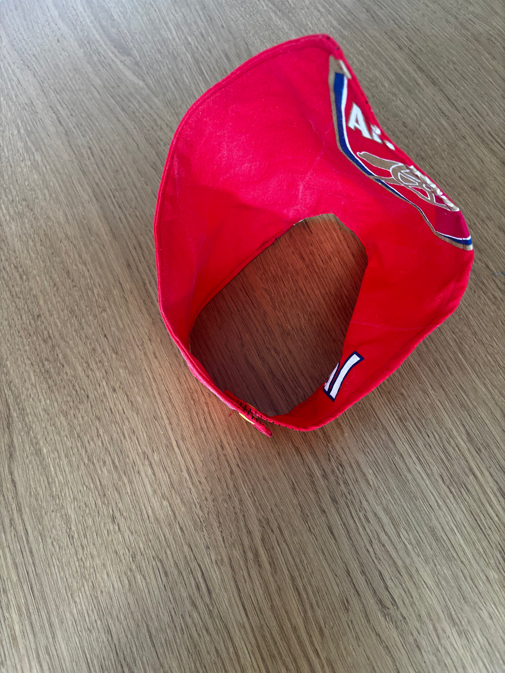 Handmade Arsenal dog bandana.