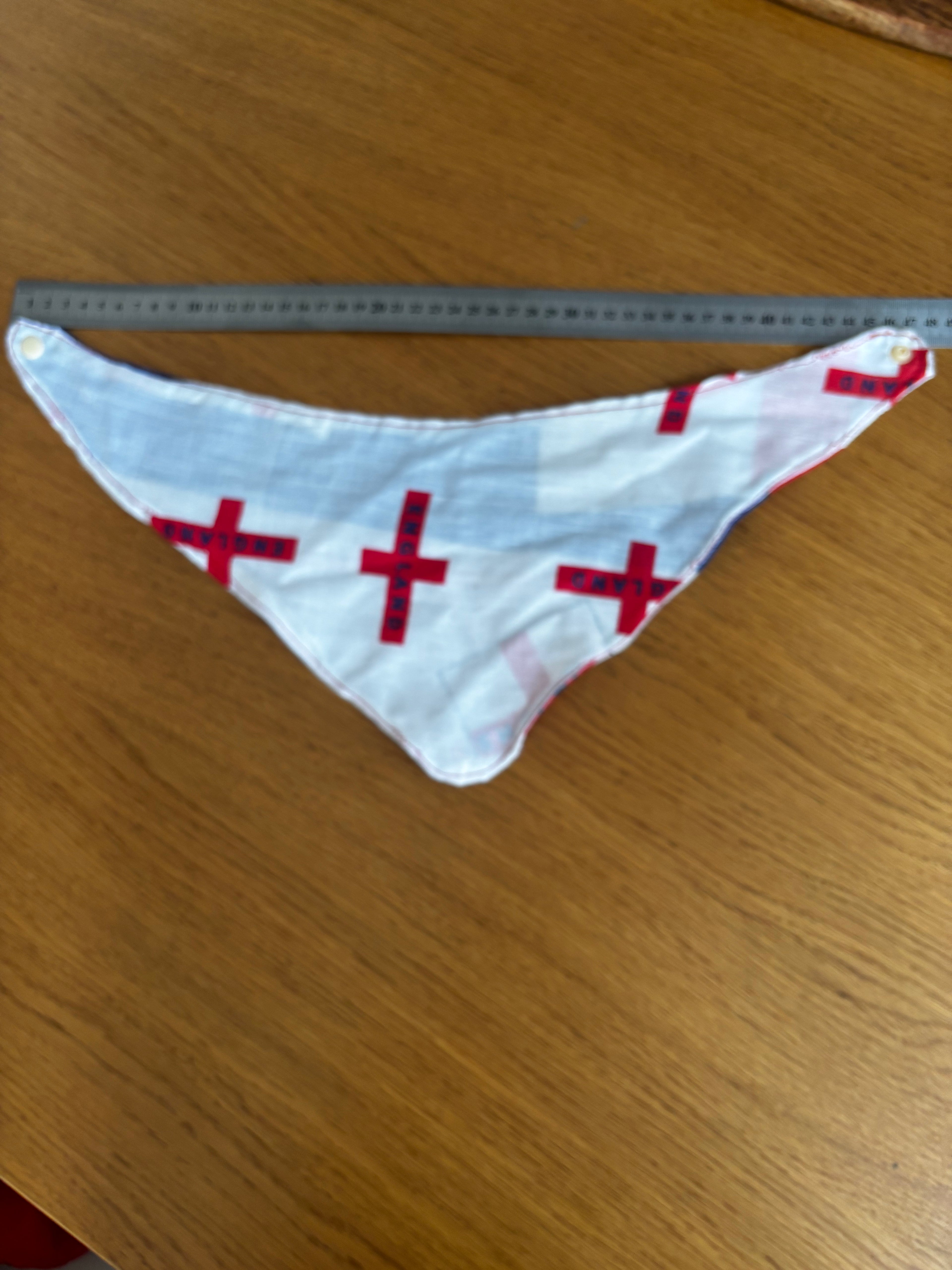 Handmade England dog bandana. Price includes postage and packaging.