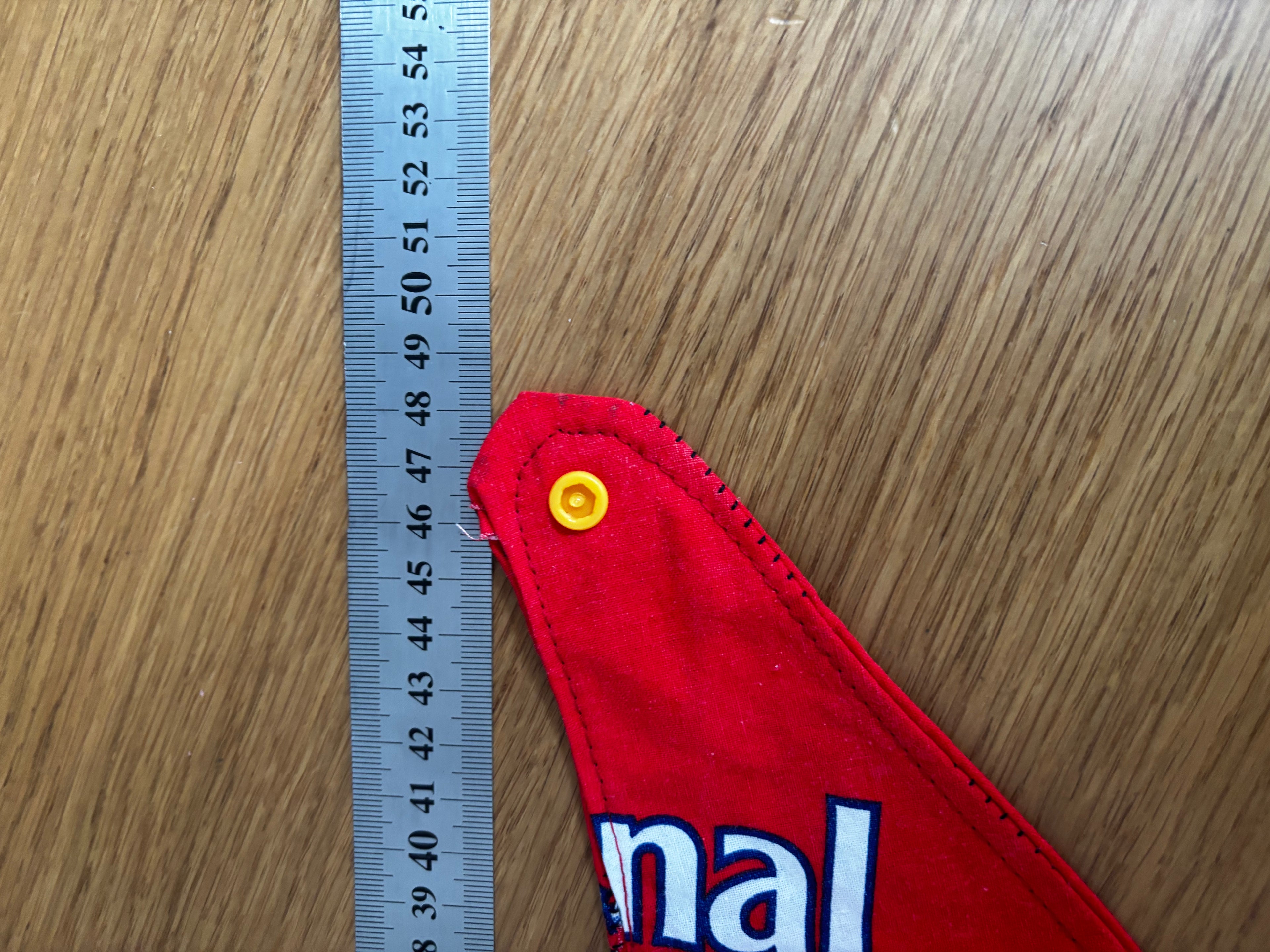 Handmade Arsenal dog bandana.