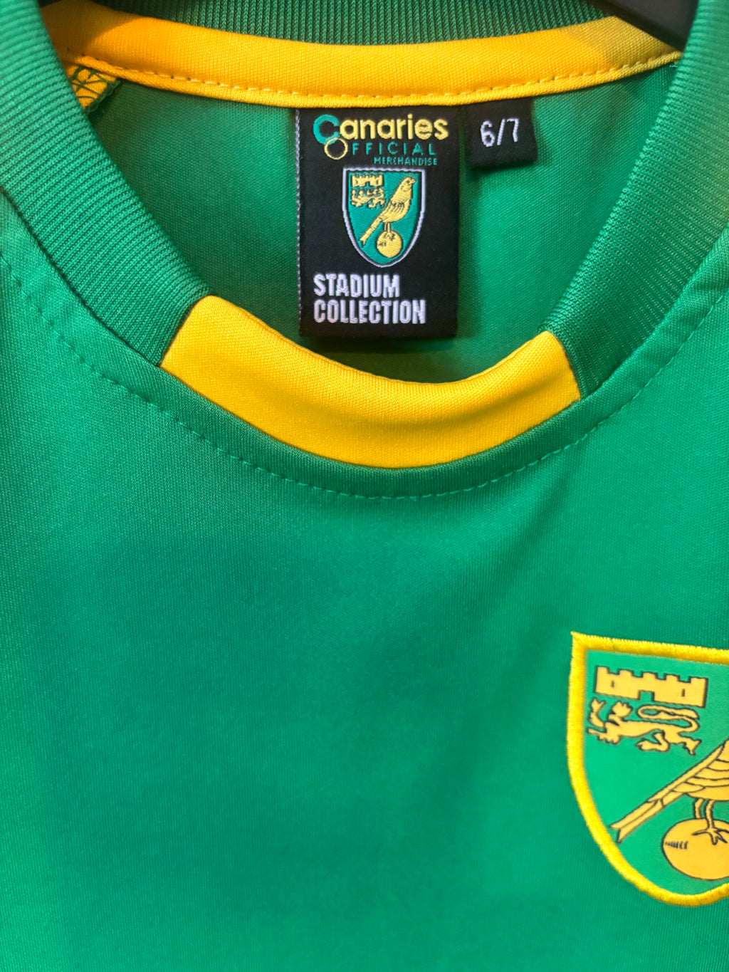 Norwich City Home Shirt. Kids Size Age 6/7 Years