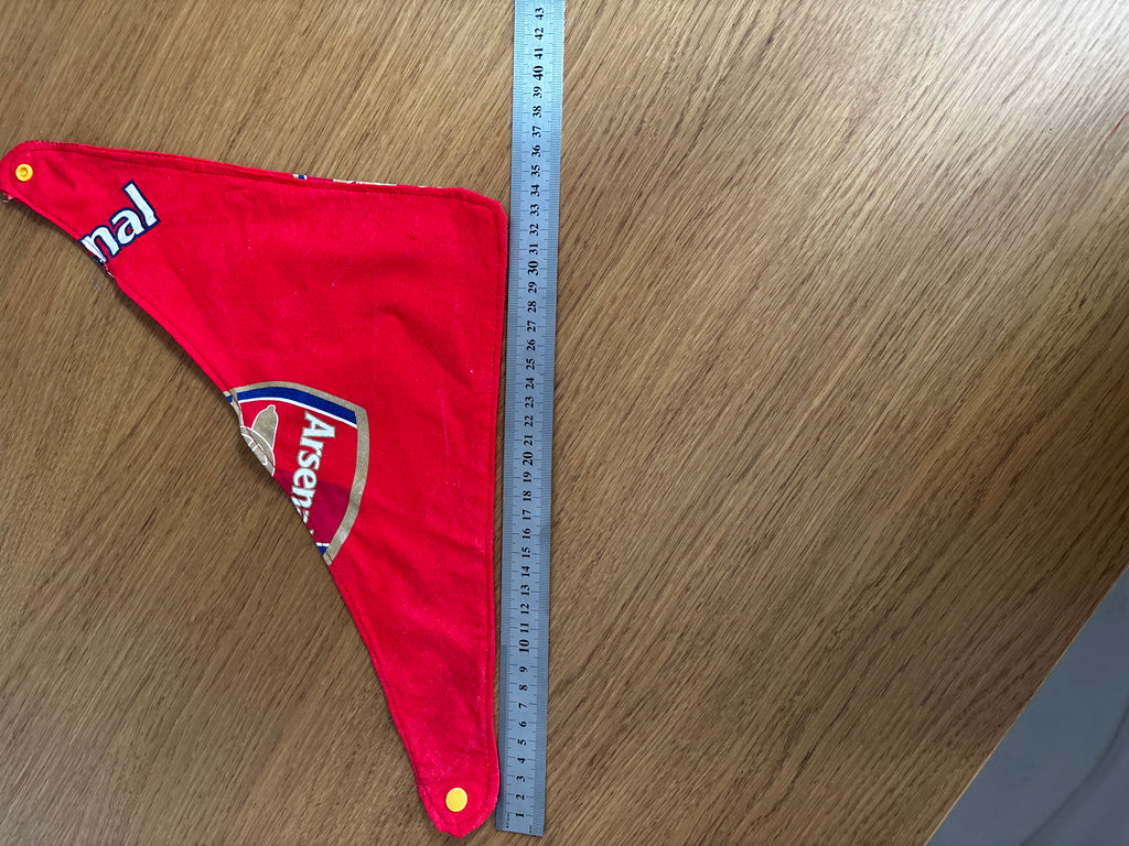 Handmade Arsenal dog bandana.