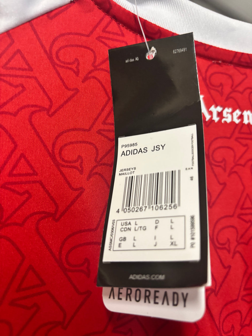 Arsenal Home Shirt. Brand New With Tags. Size Large.
