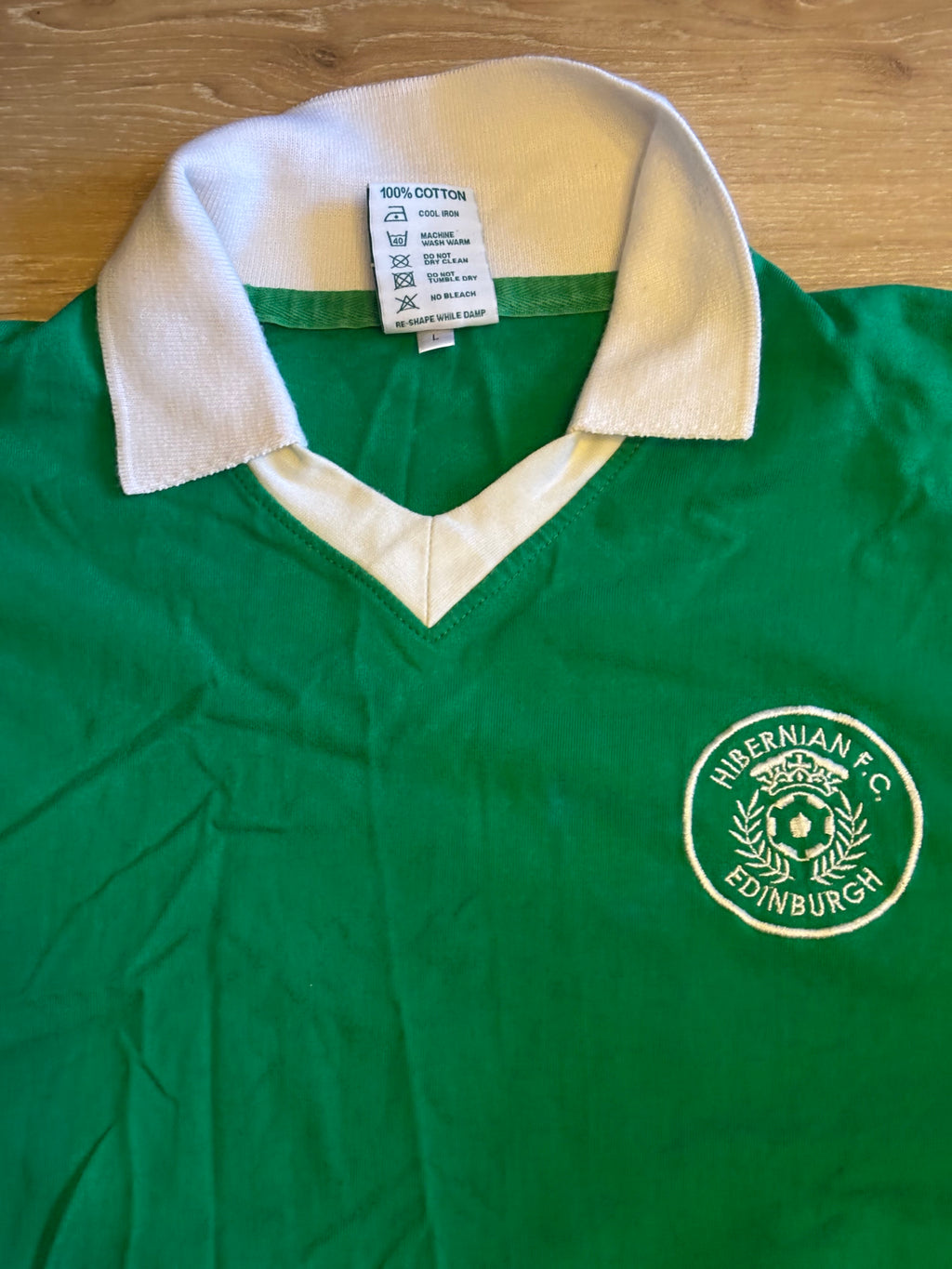 Hibernian Football Club Home Shirt. Size Large