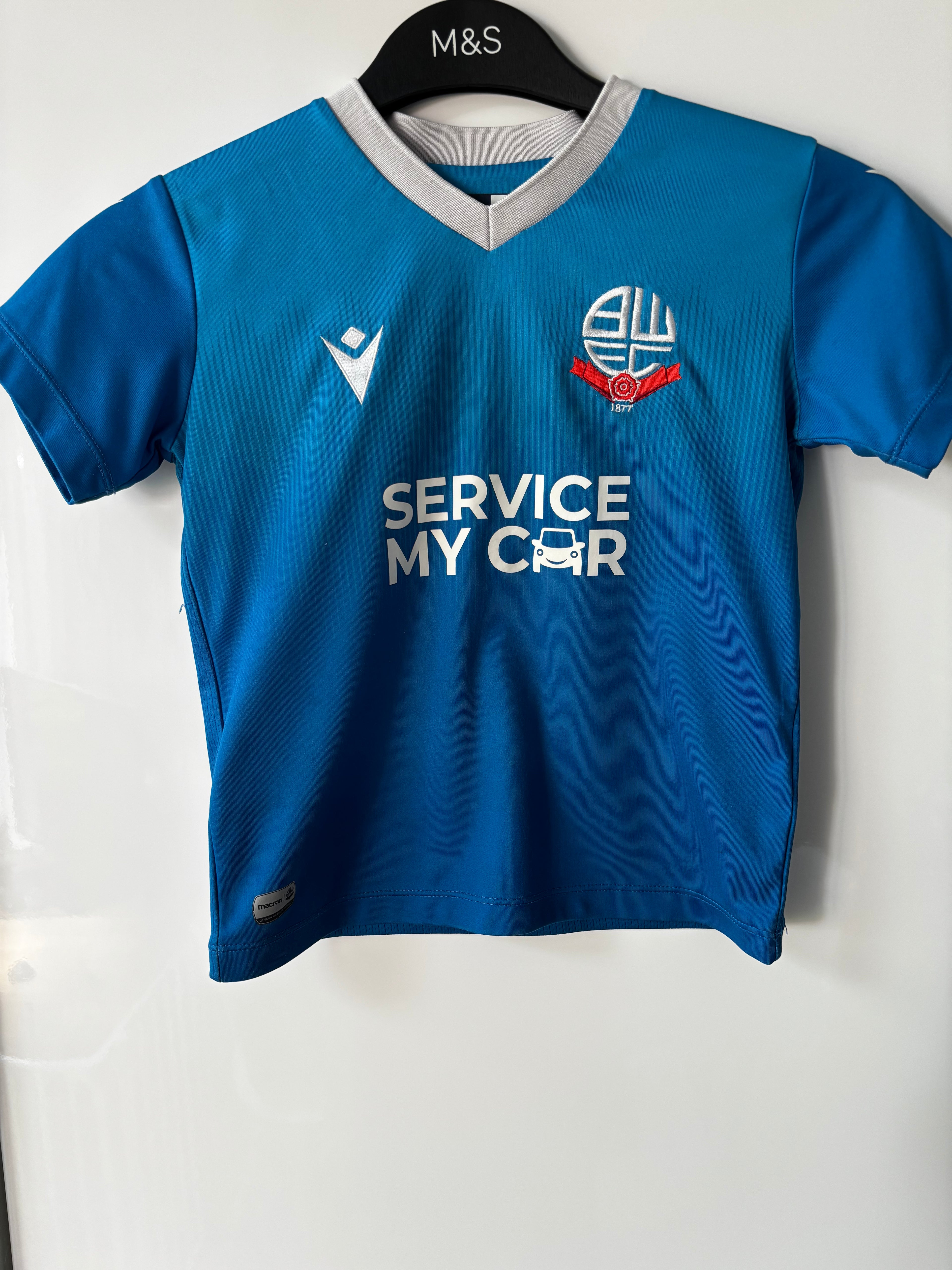 Bolton Wanderers Away Shirt. Kids Size 3 to 4 Years Old.