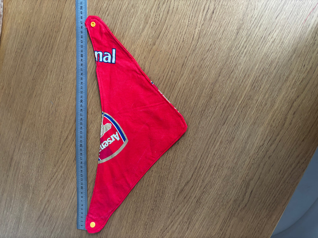 Handmade Arsenal dog bandana.