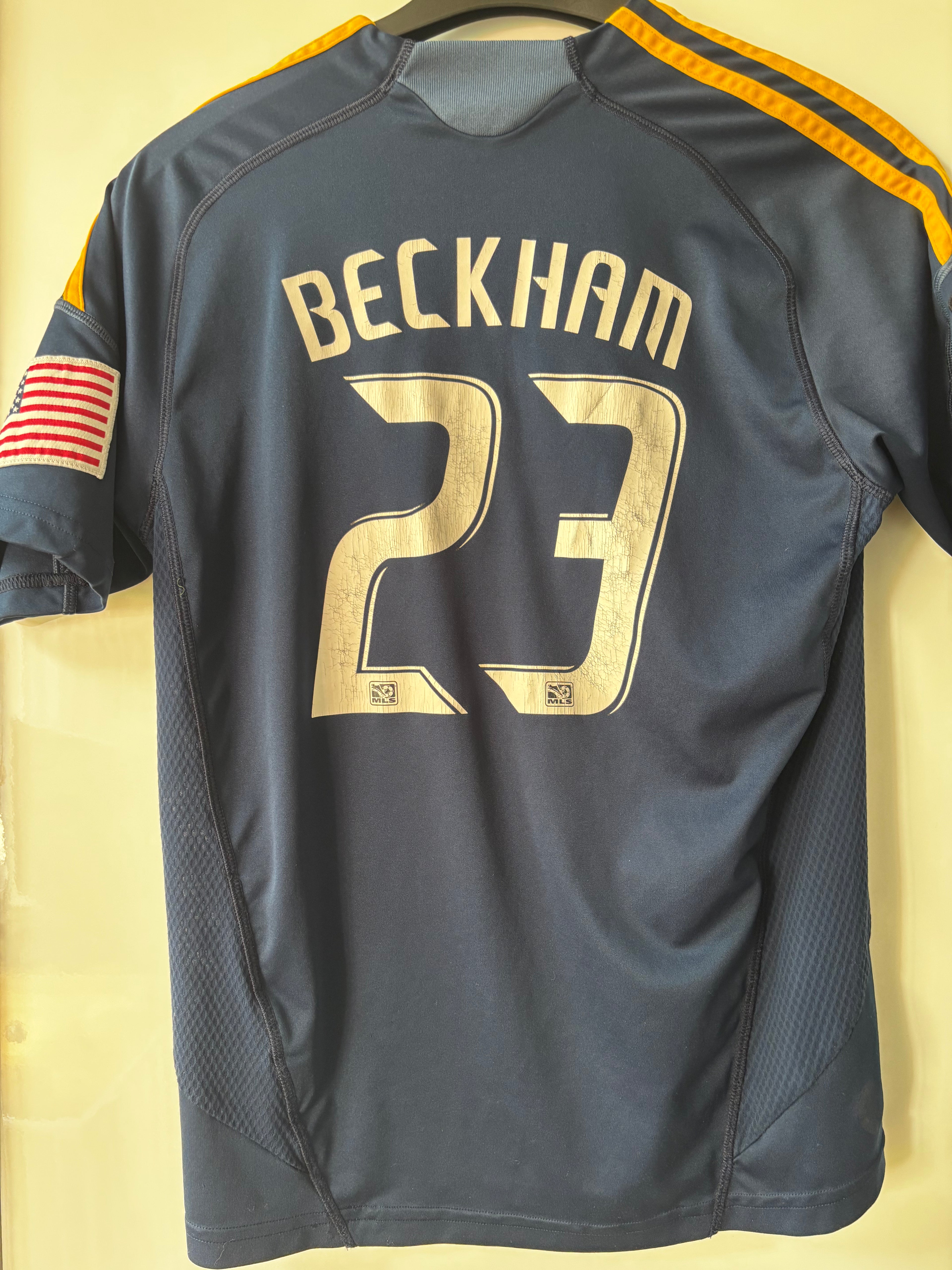 LA Galaxy Away Shirt. Beckham 23. Kids Size Age 10.