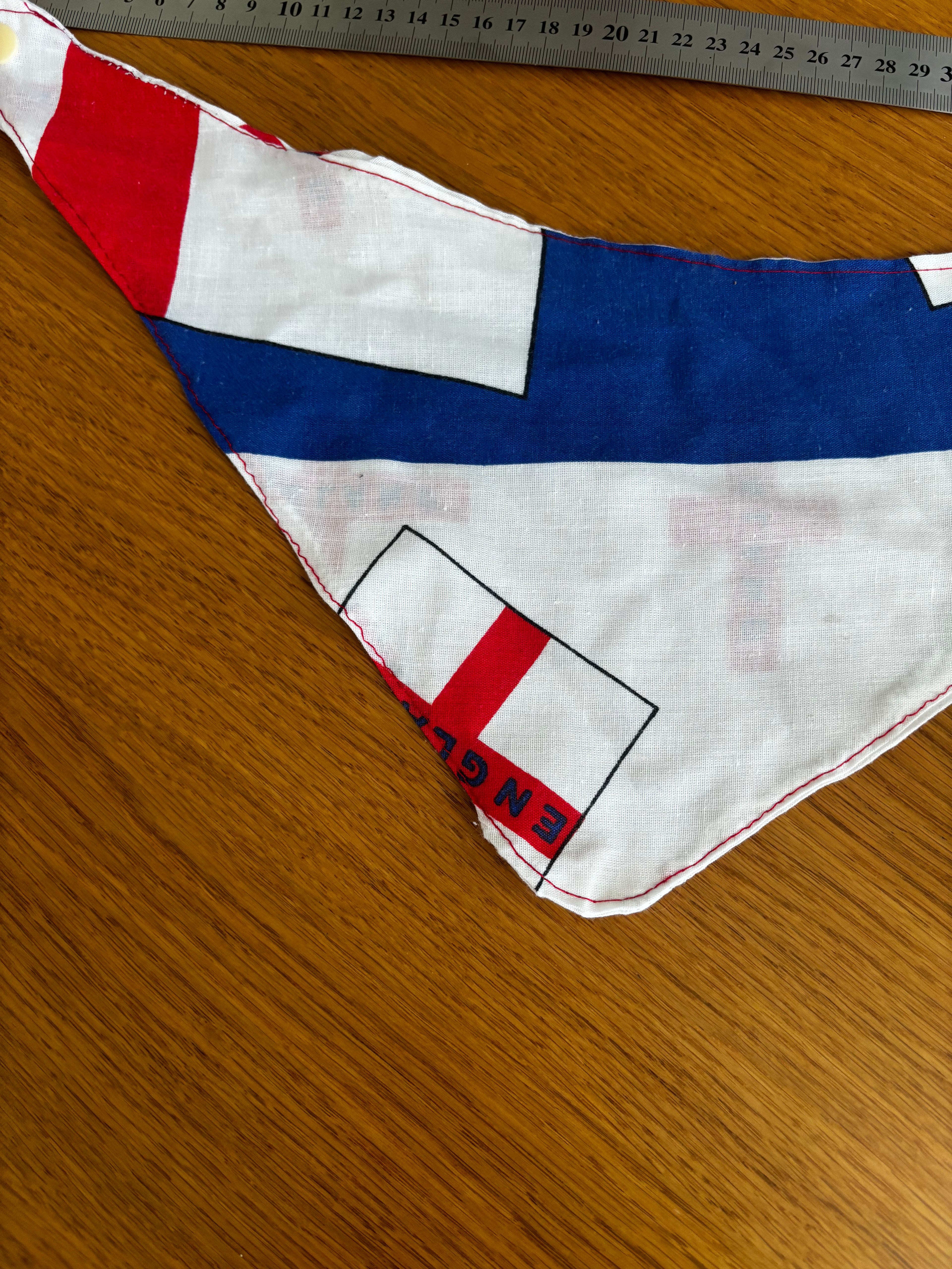Handmade England dog bandana. Price includes postage and packaging.