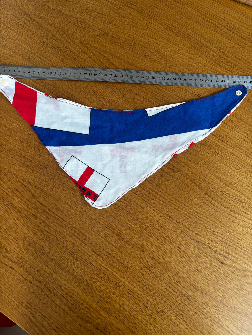 Handmade England dog bandana. Price includes postage and packaging.