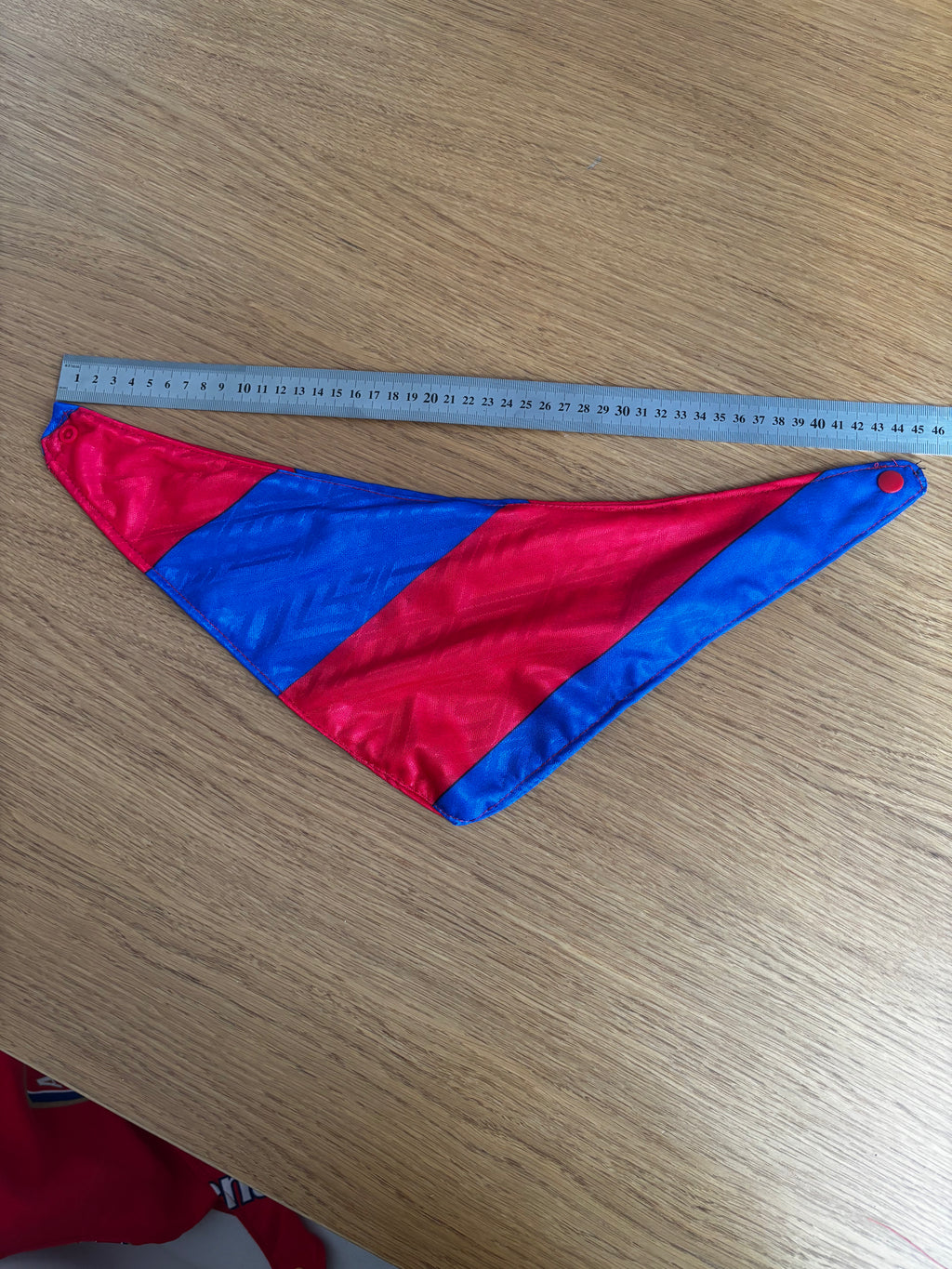 Handmade dog bandana - Barcelona, Crystal Palace colours. Price includes postage and packaging.