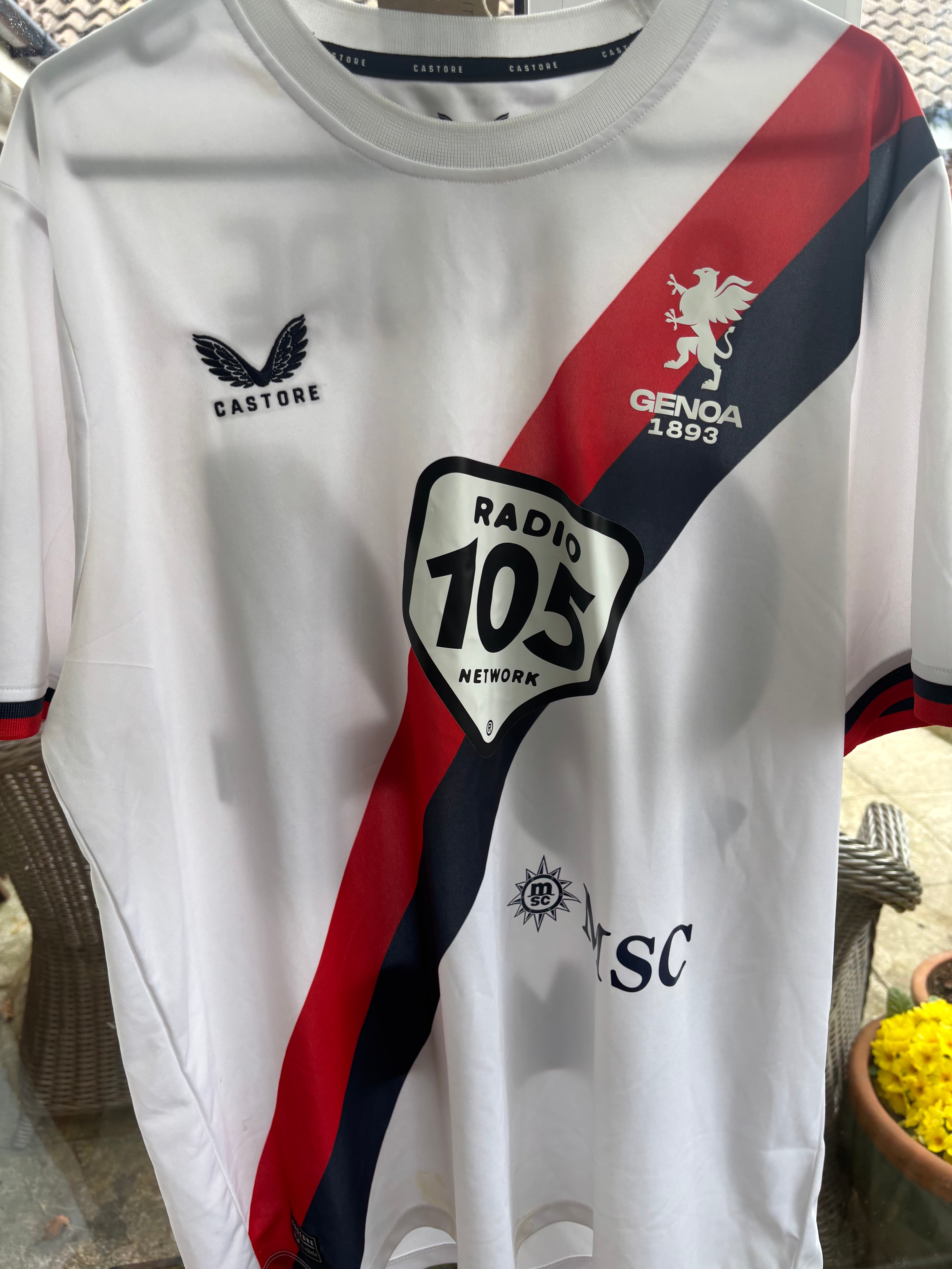 Italy. Genoa shirt. 2XL. Price includes UK postage and packaging. Used but in great condition.