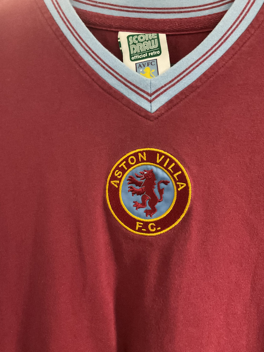 Aston Villa Retro 1980s Home Shirt. Size Medium.