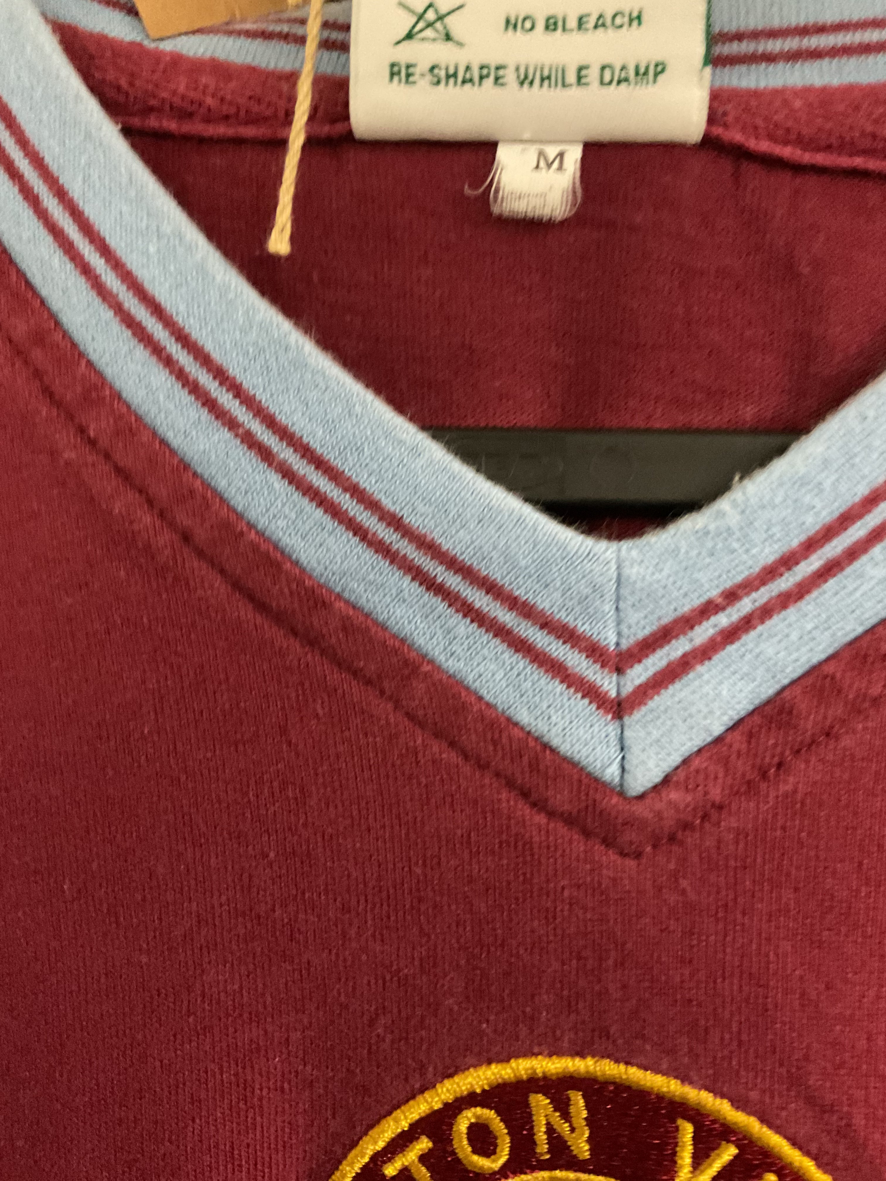 Aston Villa Retro 1980s Home Shirt. Size Medium.
