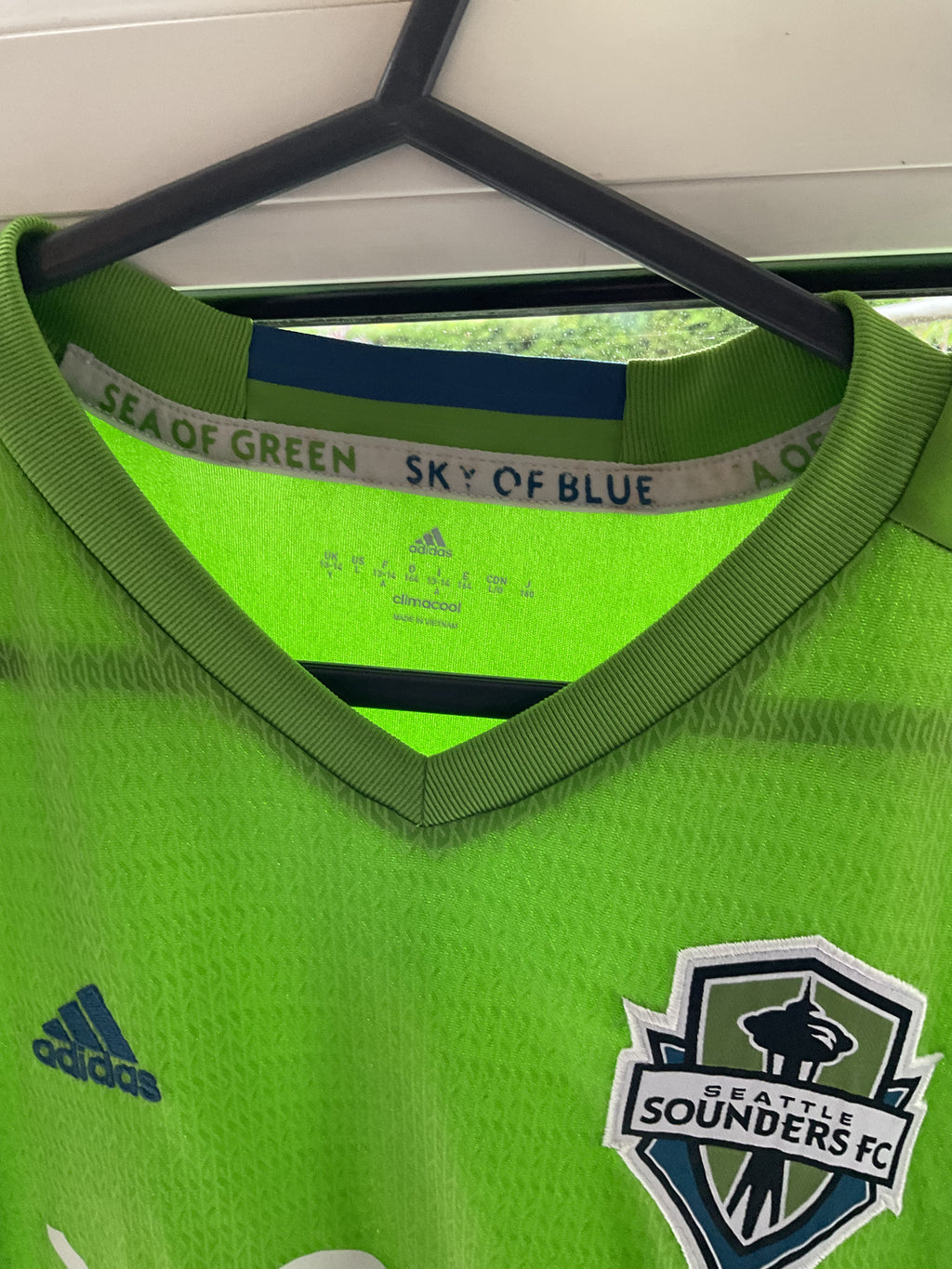 Seattle Sounders 2016 Home Shirt. Size Kids Age 13/14 Years